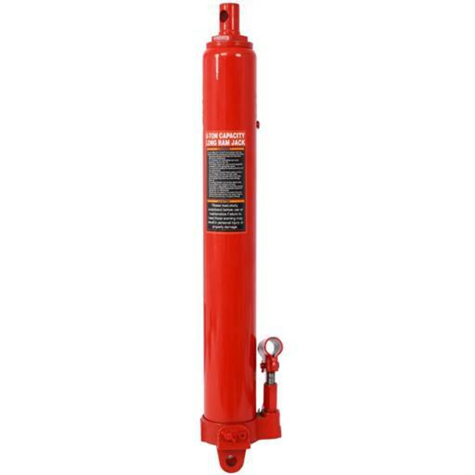 8 Ton Hydraulic Long Ram Jack with Single Piston Pump and Clevis Base, red, BAC-W46556732